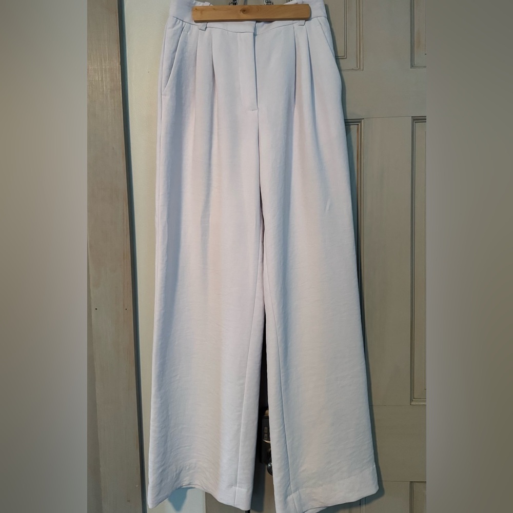 Abercrombie & Fitch Sloane Tailored Wide Leg Pant - WHITE - 25 SHORT